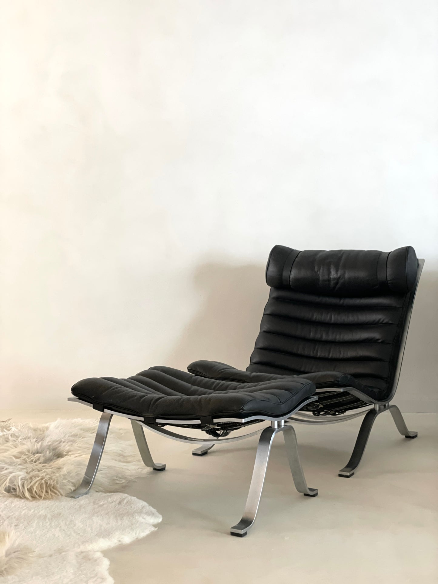 Ari lounge chair with ottoman by Arne Norell for Norell Möbel AB, 1970s